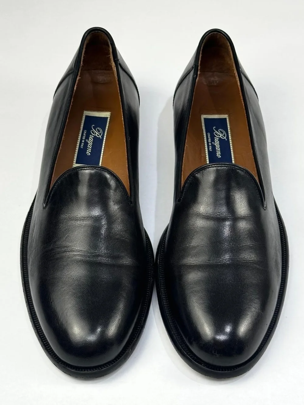 Bragano Cole Haan Italian Mens 10.5 N Black Leather Venetians Slip On Loafers